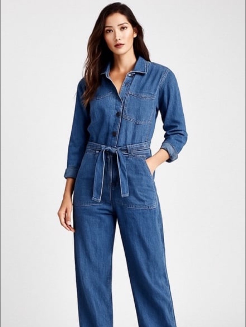 NEW Point Sur Size 8 Denim Utility Jumpsuit